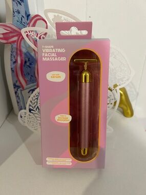 Ulta Beauty T-Shape Vibrating Facial Massager - Pink & Gold